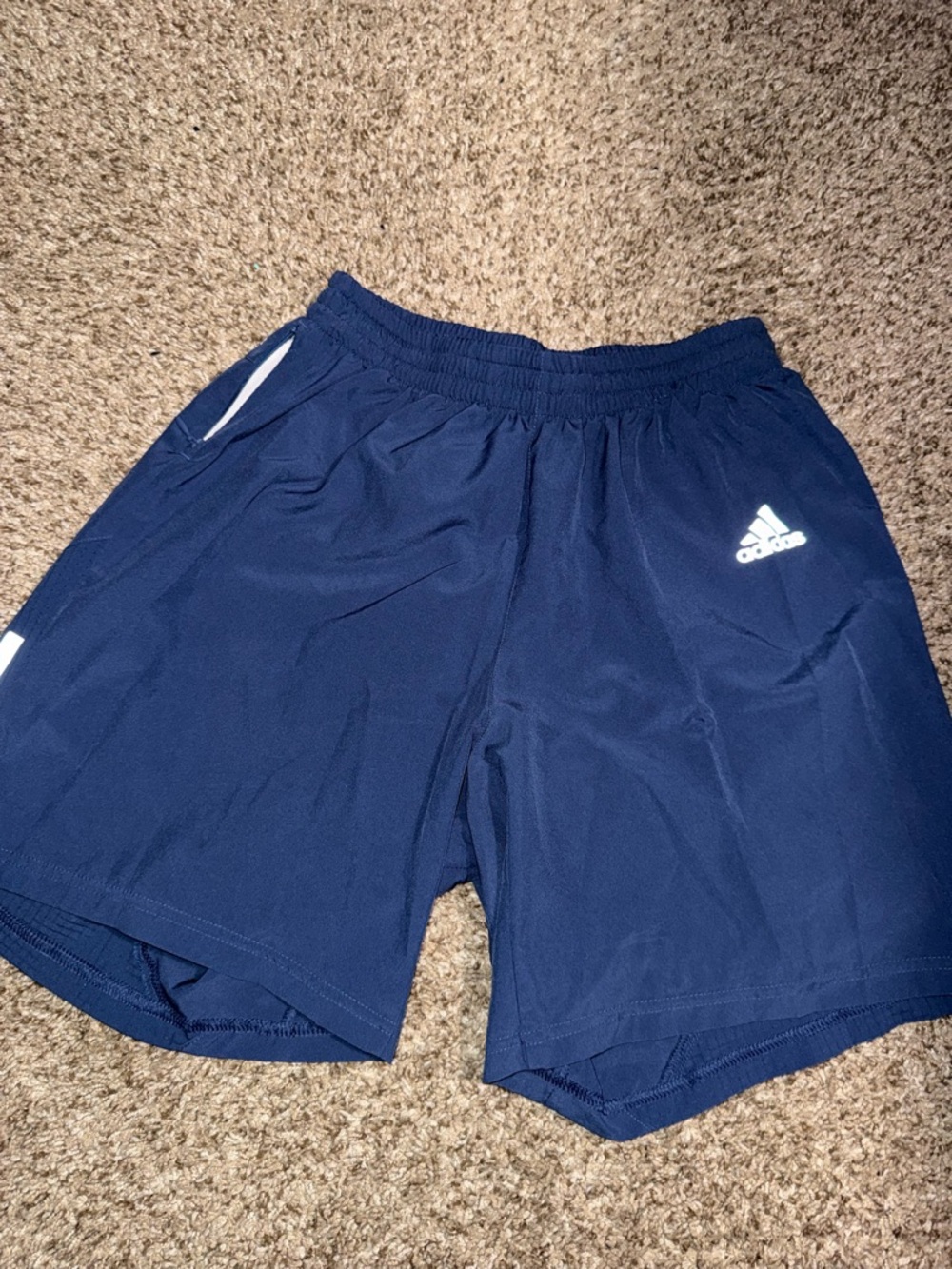 adidas Men's Navy Blue Athletic Shorts with Logo